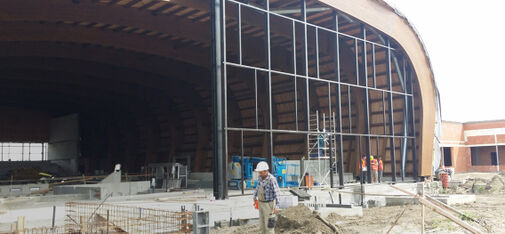 Blick auf die fertige Aqua Arena der x-bionic® sphere: Auch hier wurden sämtliche Gebäude mit Nafuflex Profi Tech 2 abgedichtet.