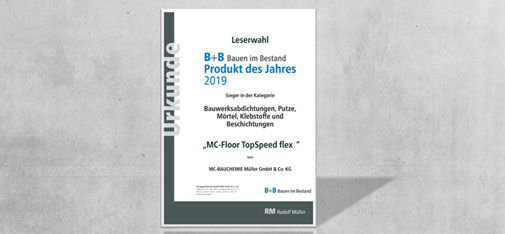 Auszeichnung der Zeitschrift ‚B+B Bauen für das Produkt des Jahres 2019.