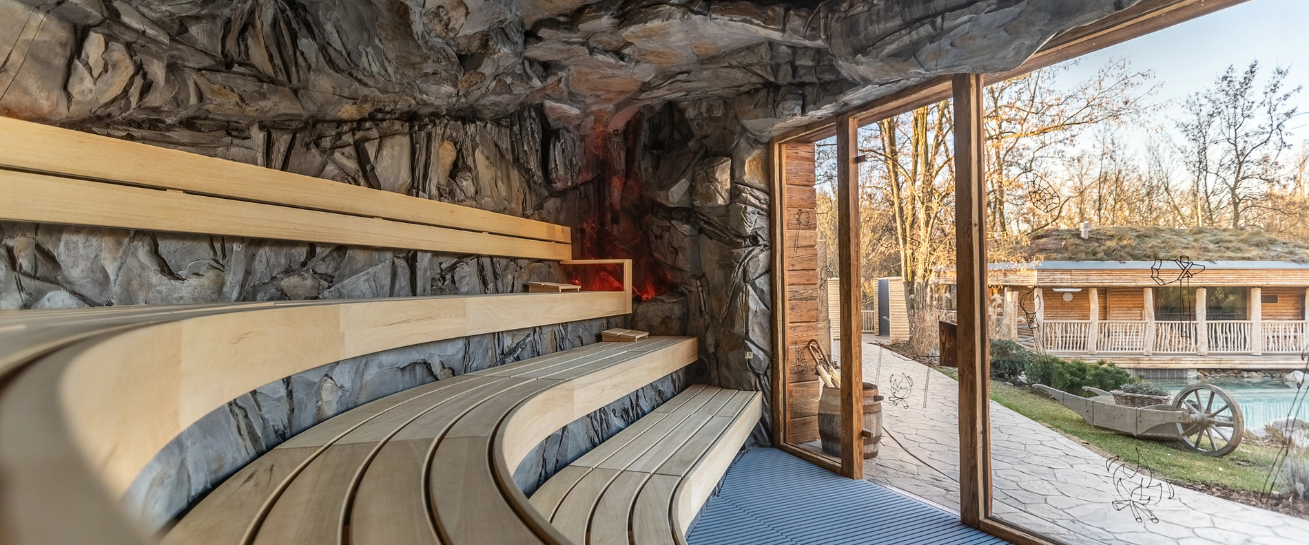 View of recreated sauna emporia