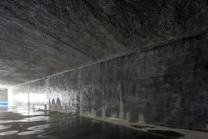 Ansicht der fertig beschichteten Wassertankwand.