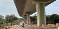 Blick auf die fertige Zuari-Brücke in Goa